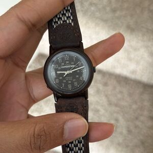 Timex Vintage 1980’s Timex Expedition Indiglo Brown Case Men’s Field Watch